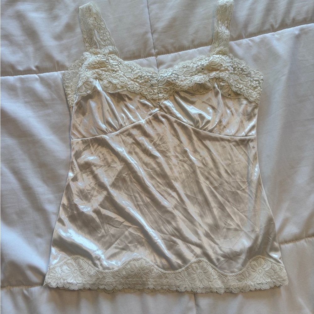 Lace Trim Satin Camisole